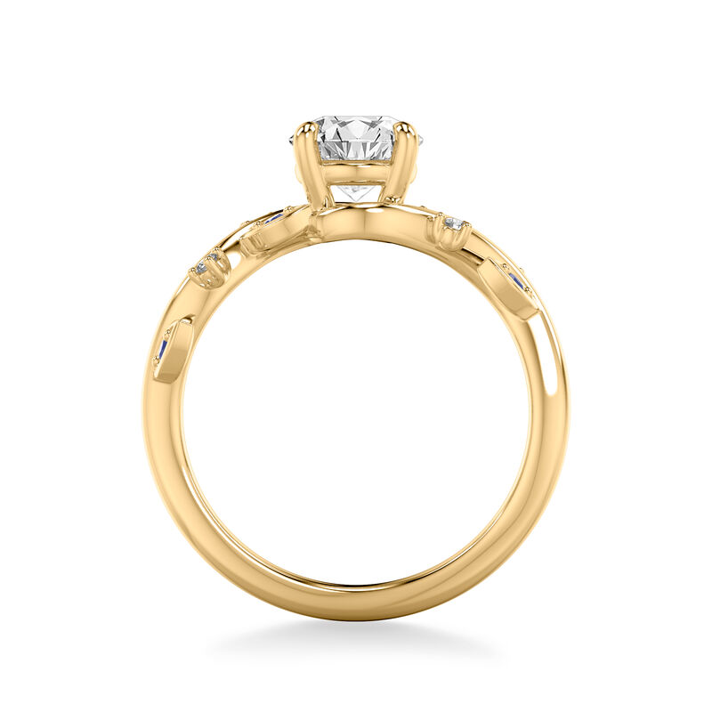 Natural Diamond 1/10ctw. Petal Accent Engagement Ring Setting in 14k Yellow Gold image number null
